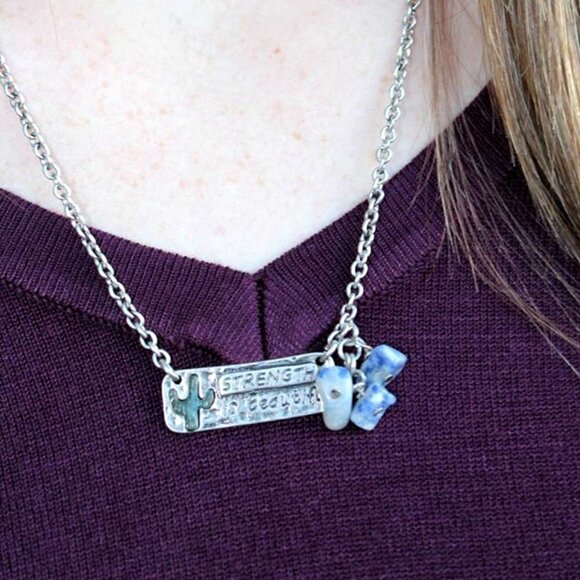 Strength is Beautiful Pendant Bar Necklace - NWT Layering Jewelry Accessories - Picture 2 of 4